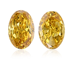 0.43 Carat Fancy Vivid Orangy Yellow Oval Diamonds VS1