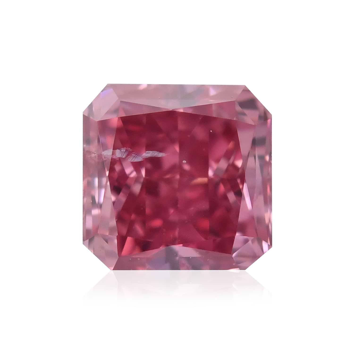 0.19 Carat Fancy Deep Purplish Pink Radiant Diamond (I2) GIA