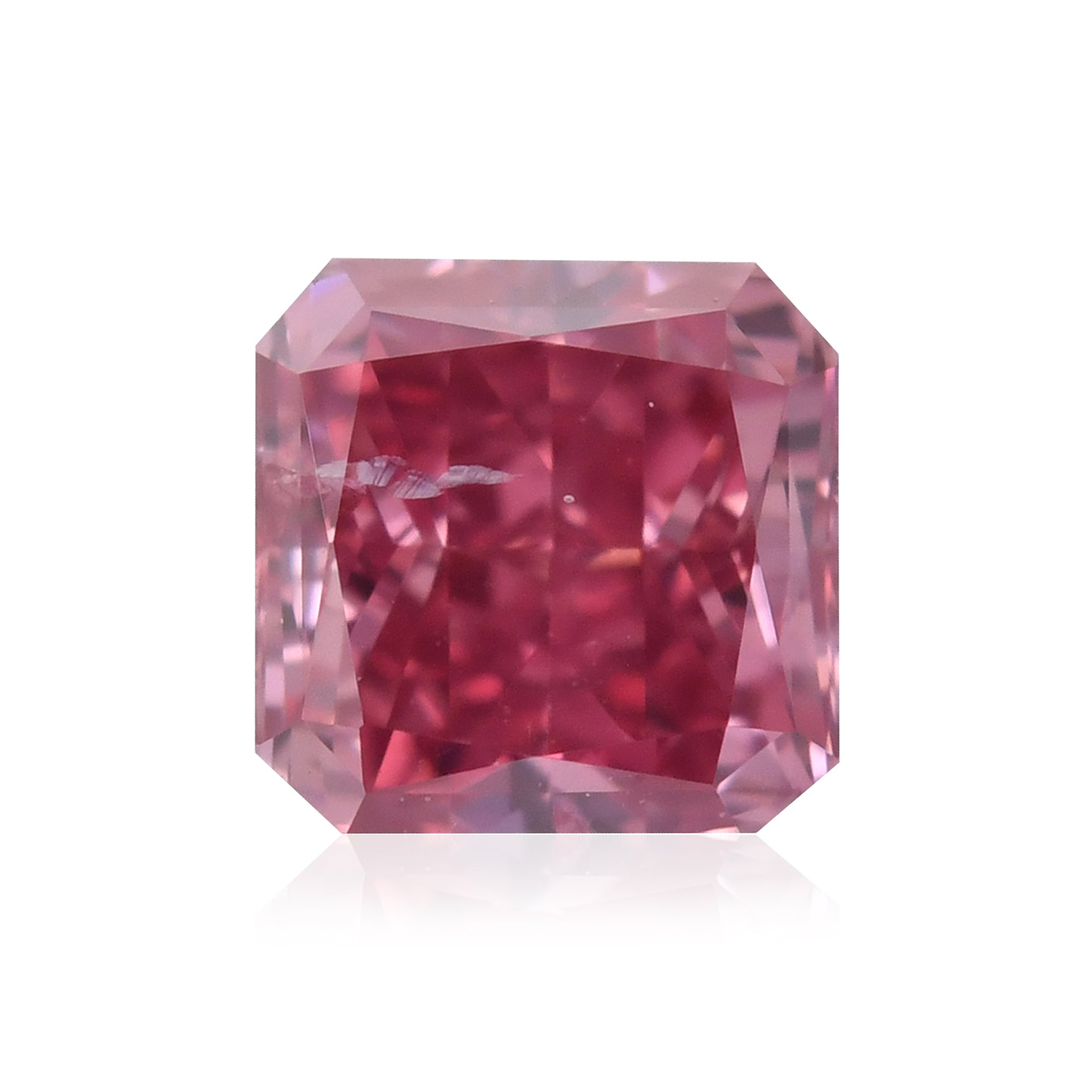 0.19 Carat Fancy Deep Purplish Pink Radiant Diamond (I2) GIA