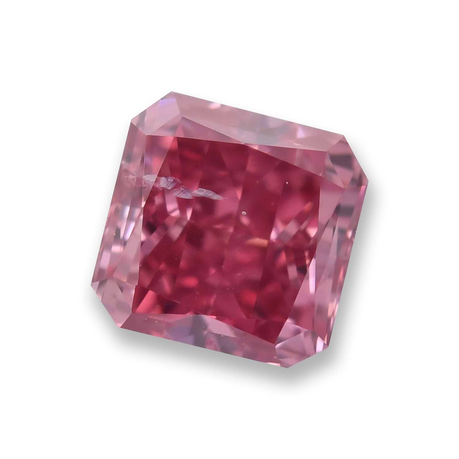 0.19 Carat Fancy Deep Purplish Pink Radiant Diamond (I2) GIA