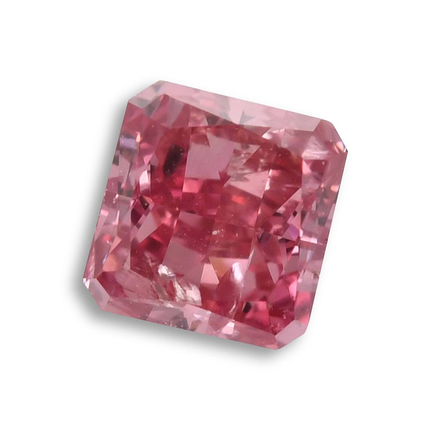 0.22 Carat Fancy Deep Pink Radiant Diamond (I2) GIA