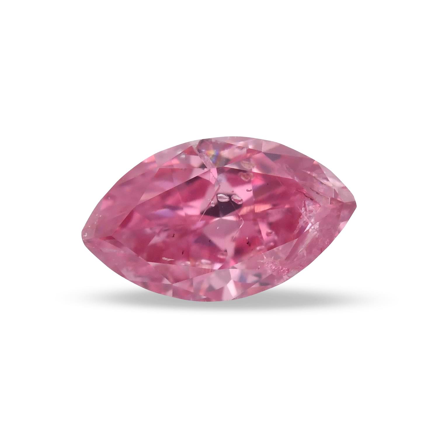0.21 Carat Fancy Vivid Purplish Pink Marquise Diamond (I2) GIA