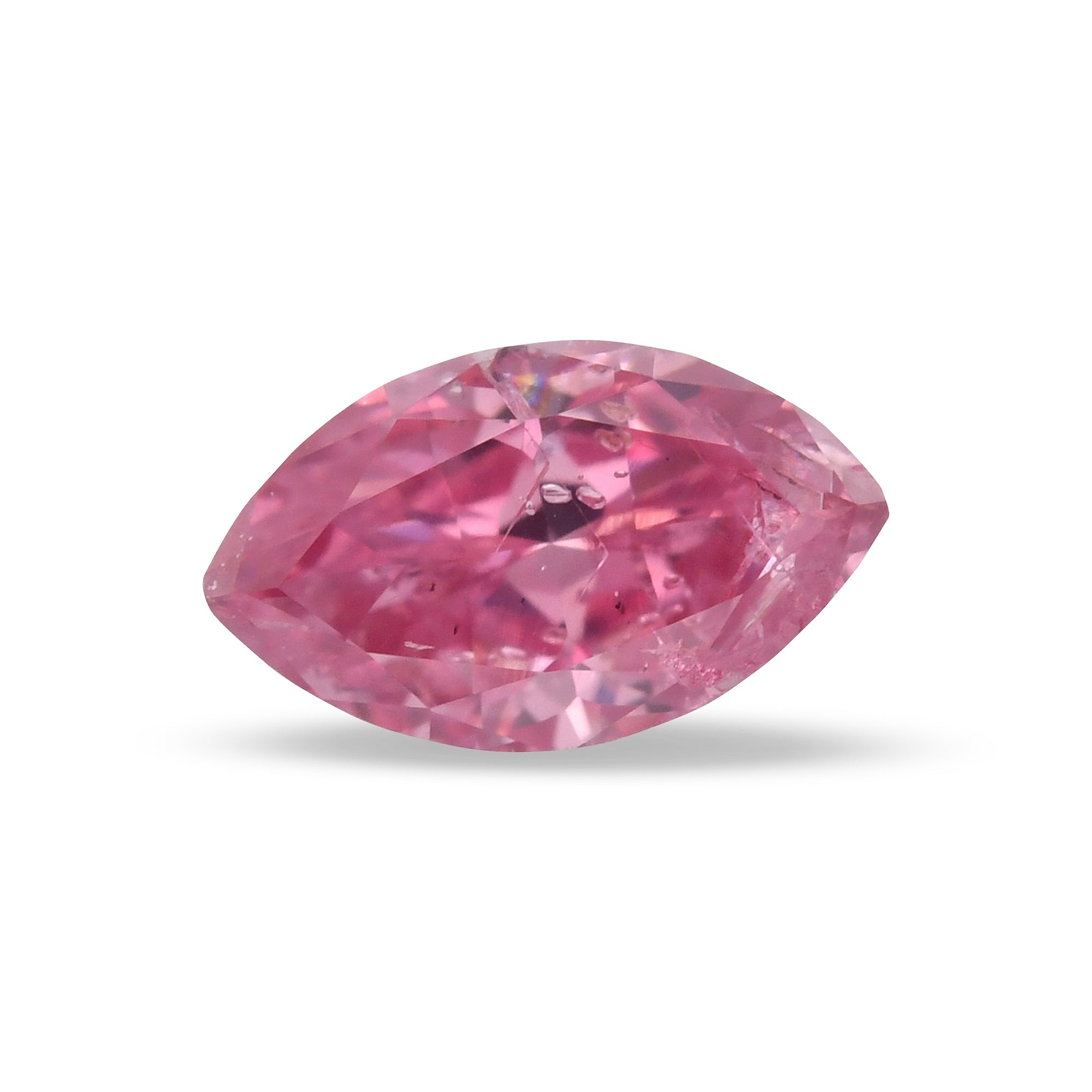 0.21 Carat Fancy Vivid Purplish Pink Marquise Diamond (I2) GIA