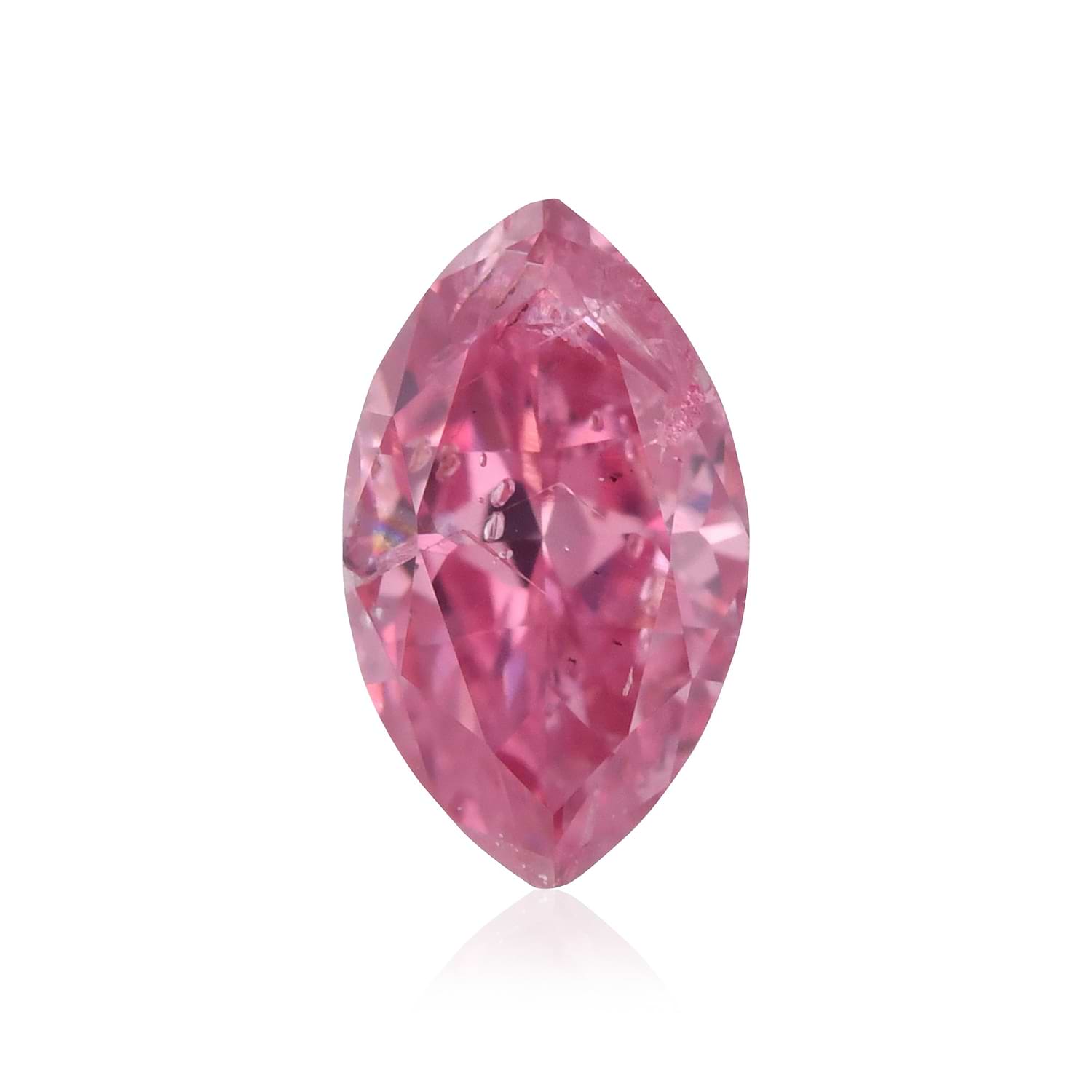 0.21 Carat Fancy Vivid Purplish Pink Marquise Diamond (I2) GIA