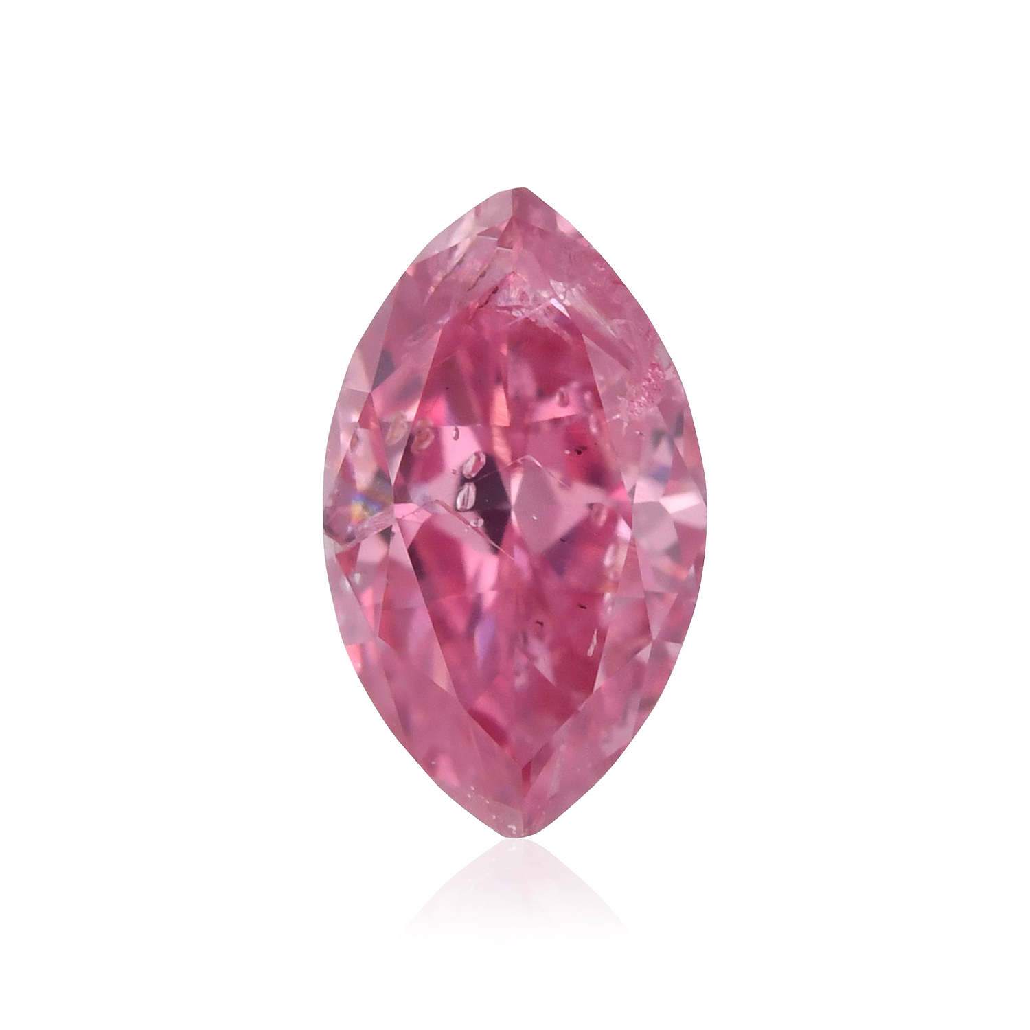 0.21 Carat Fancy Vivid Purplish Pink Marquise Diamond (I2) GIA