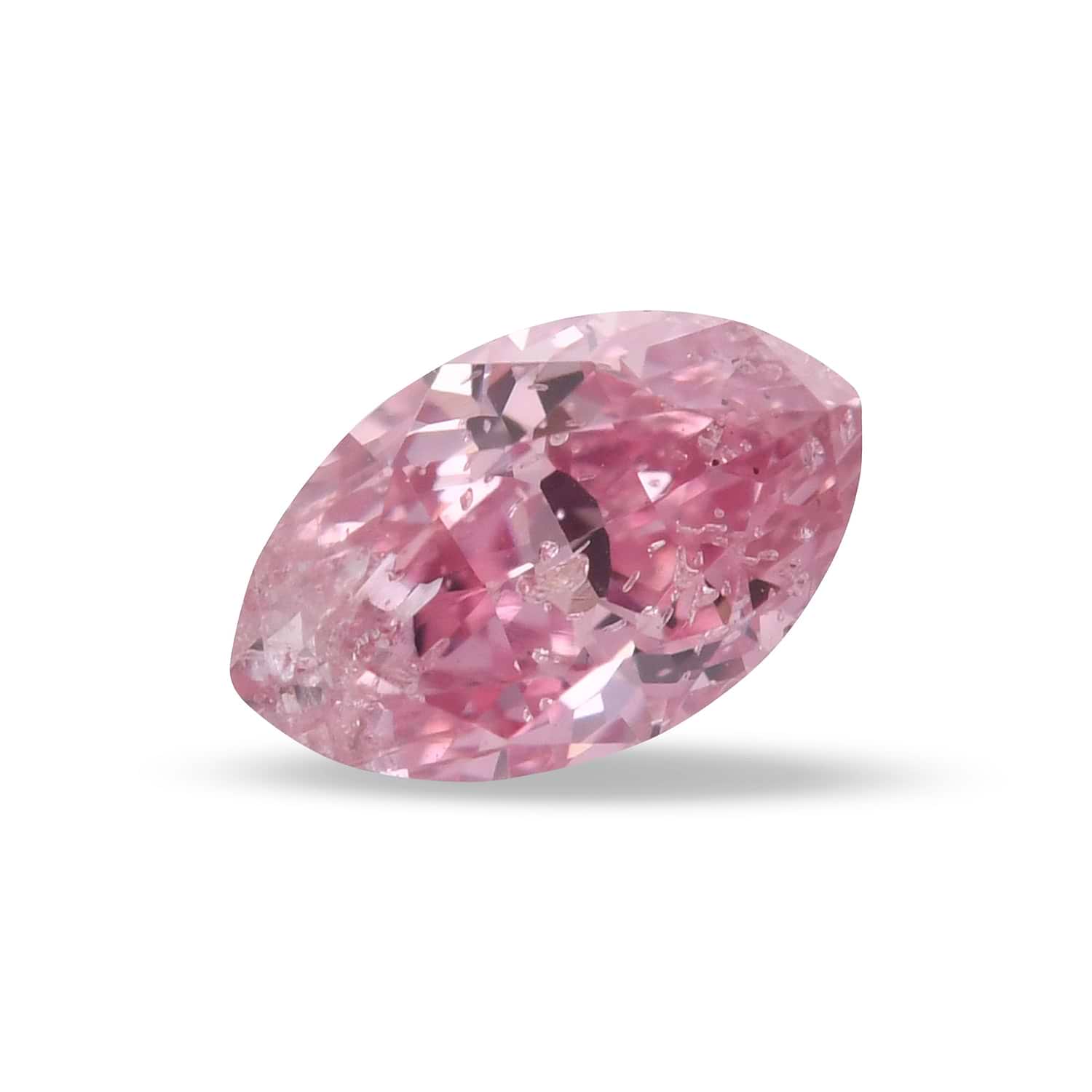 0.22 Carat Fancy Vivid Purplish Pink Marquise Diamond (I2) GIA