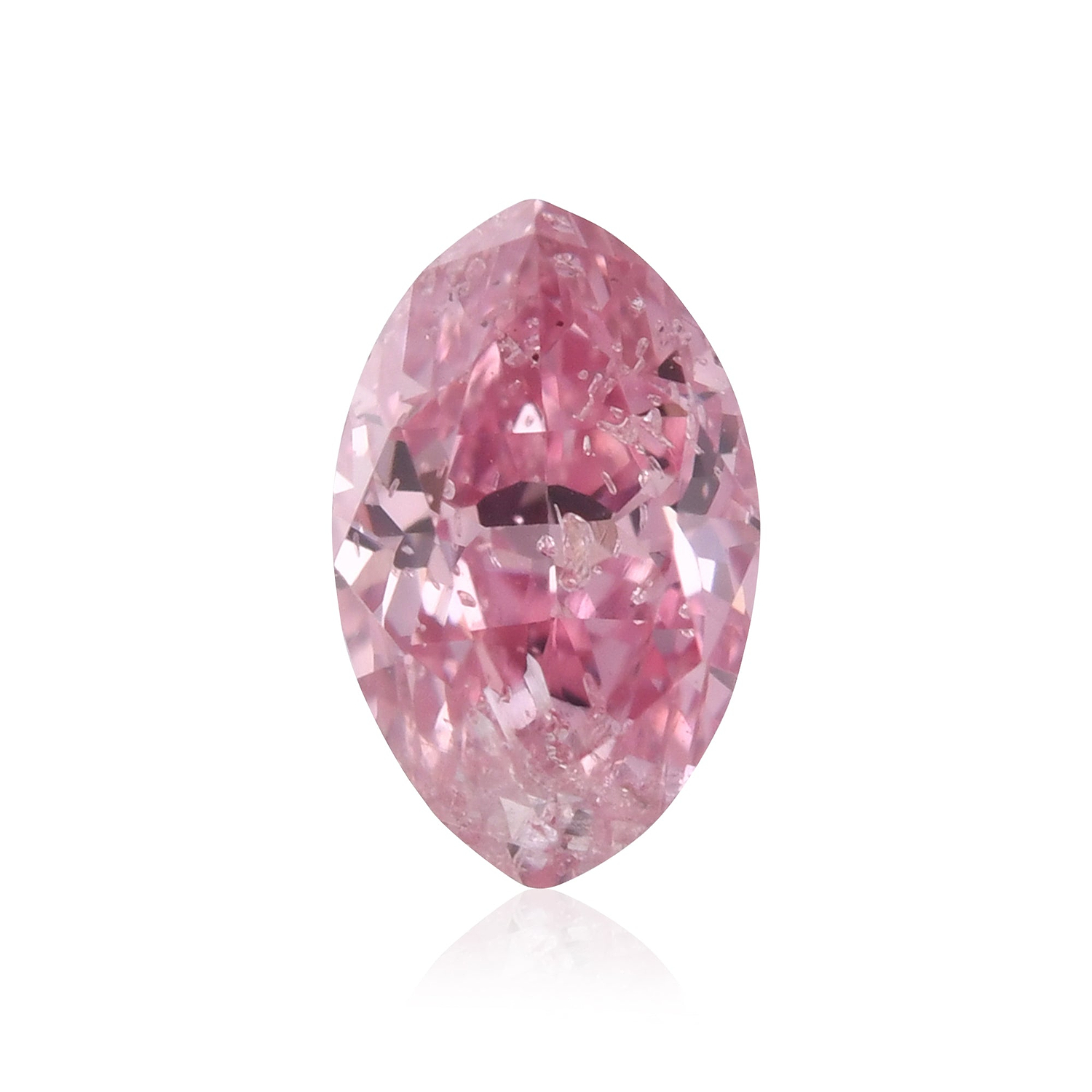 0.22 Carat Fancy Vivid Purplish Pink Marquise Diamond (I2) GIA