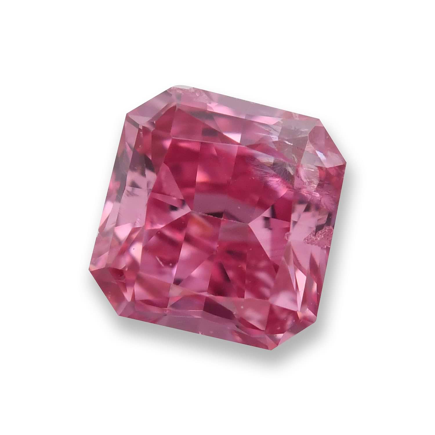 0.16 Carat Fancy Vivid Purplish Pink Radiant Diamond I2 GIA