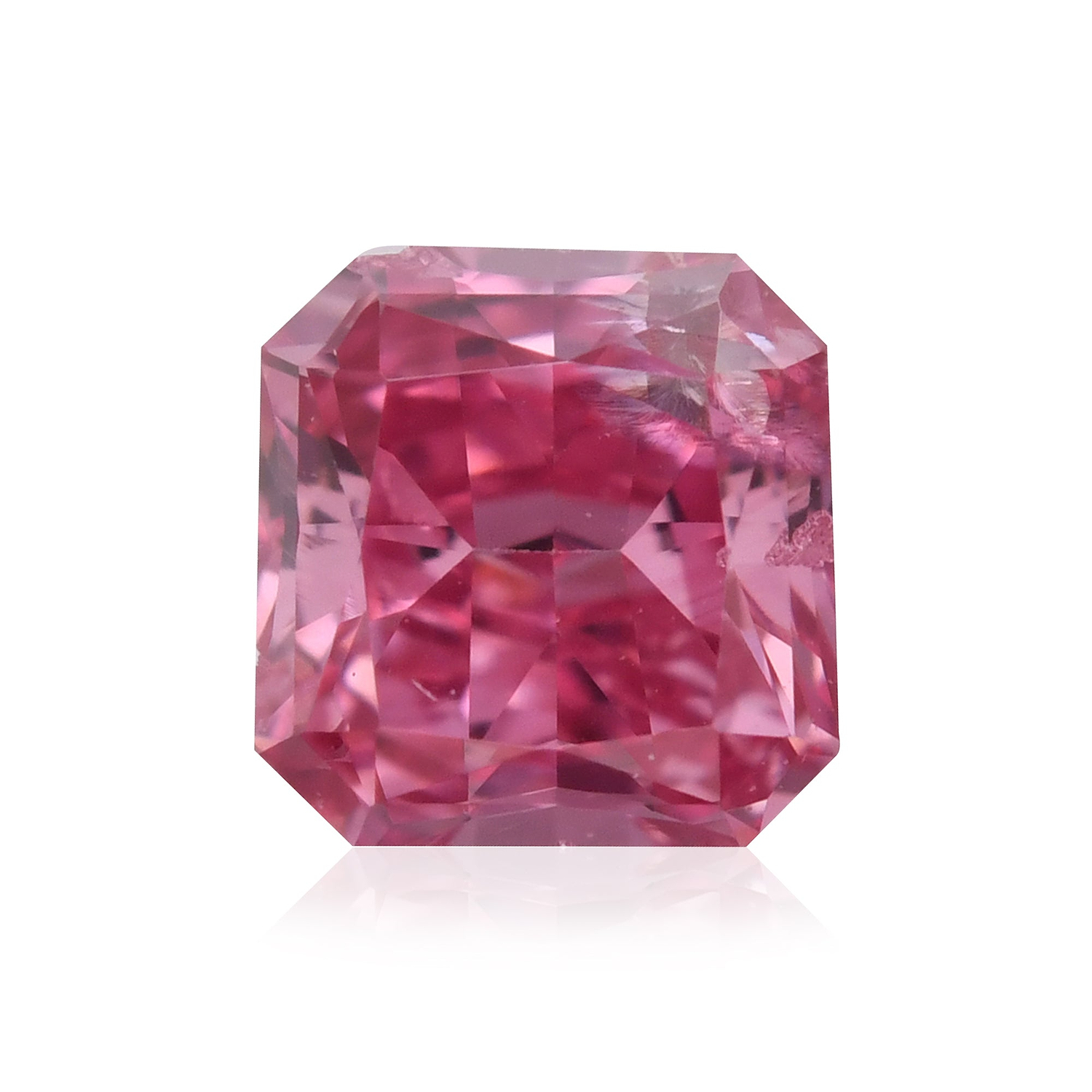 0.16 Carat Fancy Vivid Purplish Pink Radiant Diamond I2 GIA