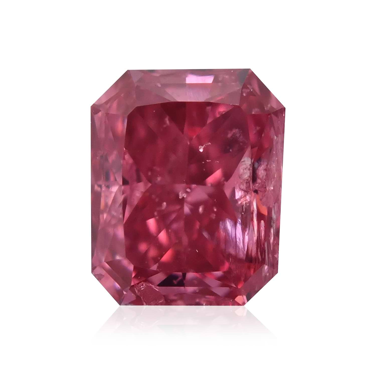 0.22 Carat Fancy Vivid Pink Radiant Diamond (I2) GIA