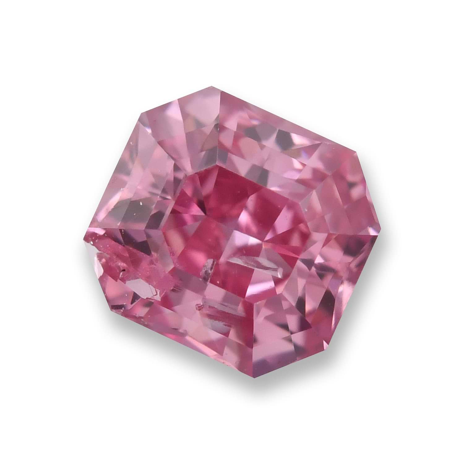 0.22 Carat Fancy Vivid Purplish Pink Radiant Diamond (I2) GIA