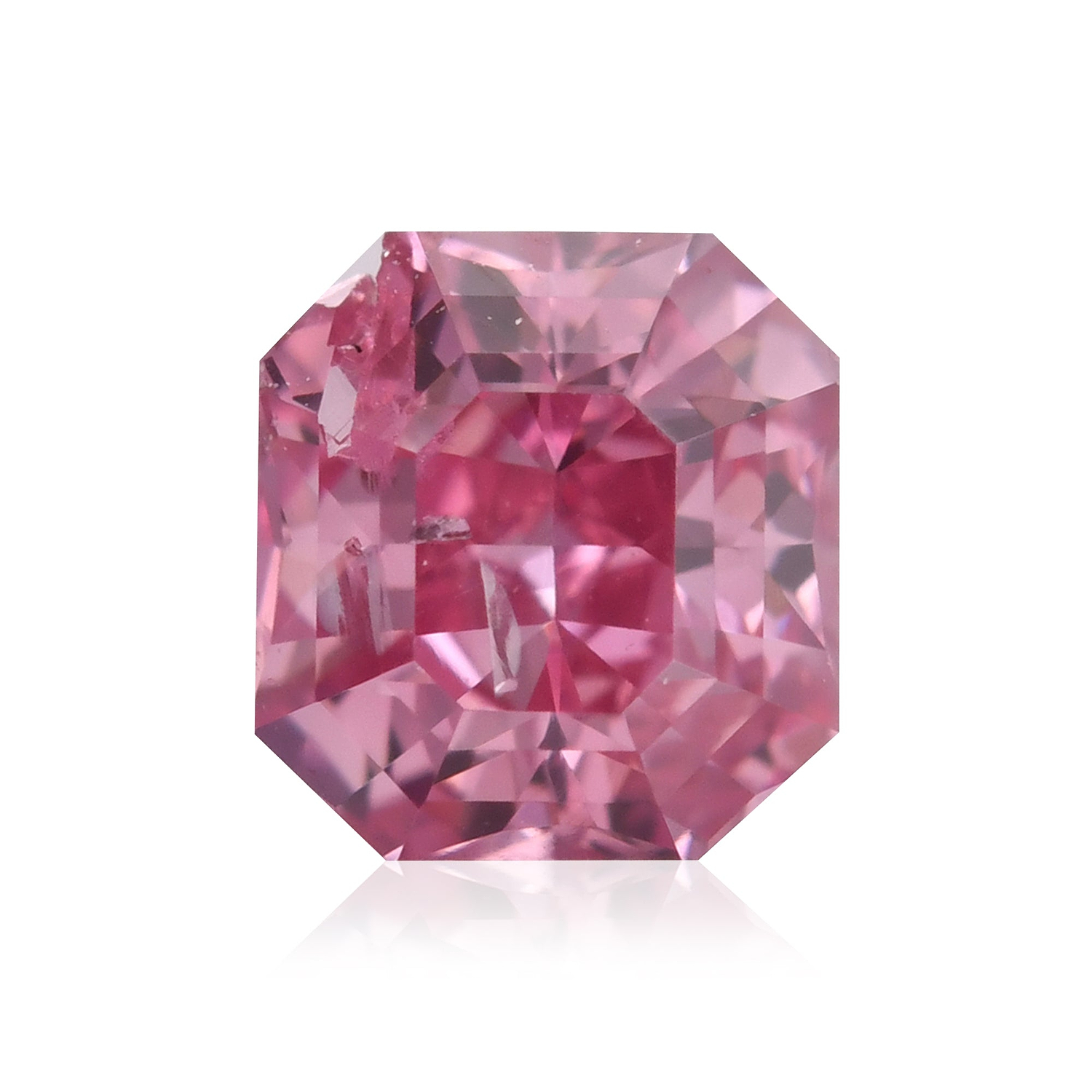 0.22 Carat Fancy Vivid Purplish Pink Radiant Diamond (I2) GIA