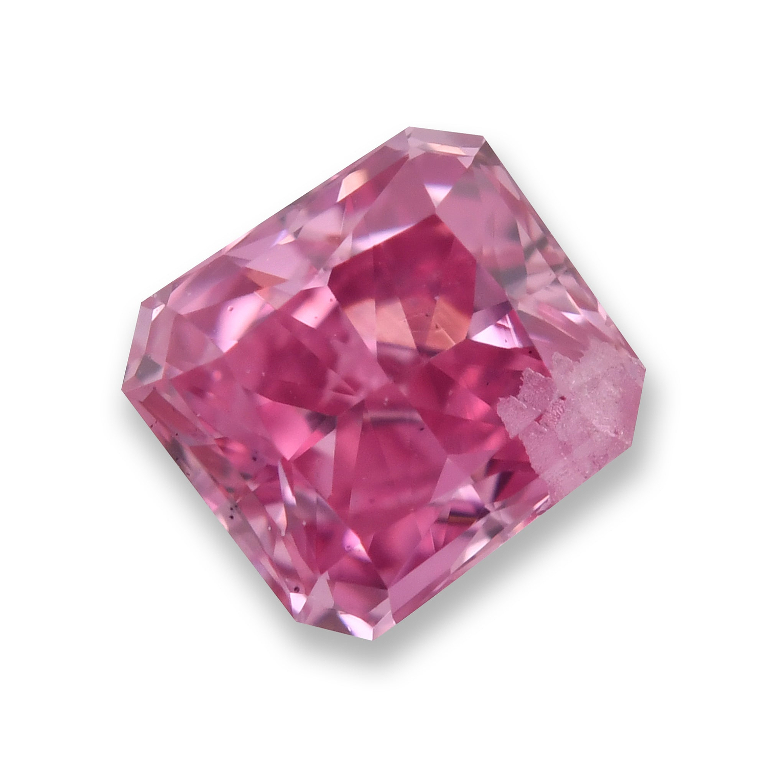 0.24 Carat Fancy Vivid Purplish Pink Radiant Diamond (I2) GIA