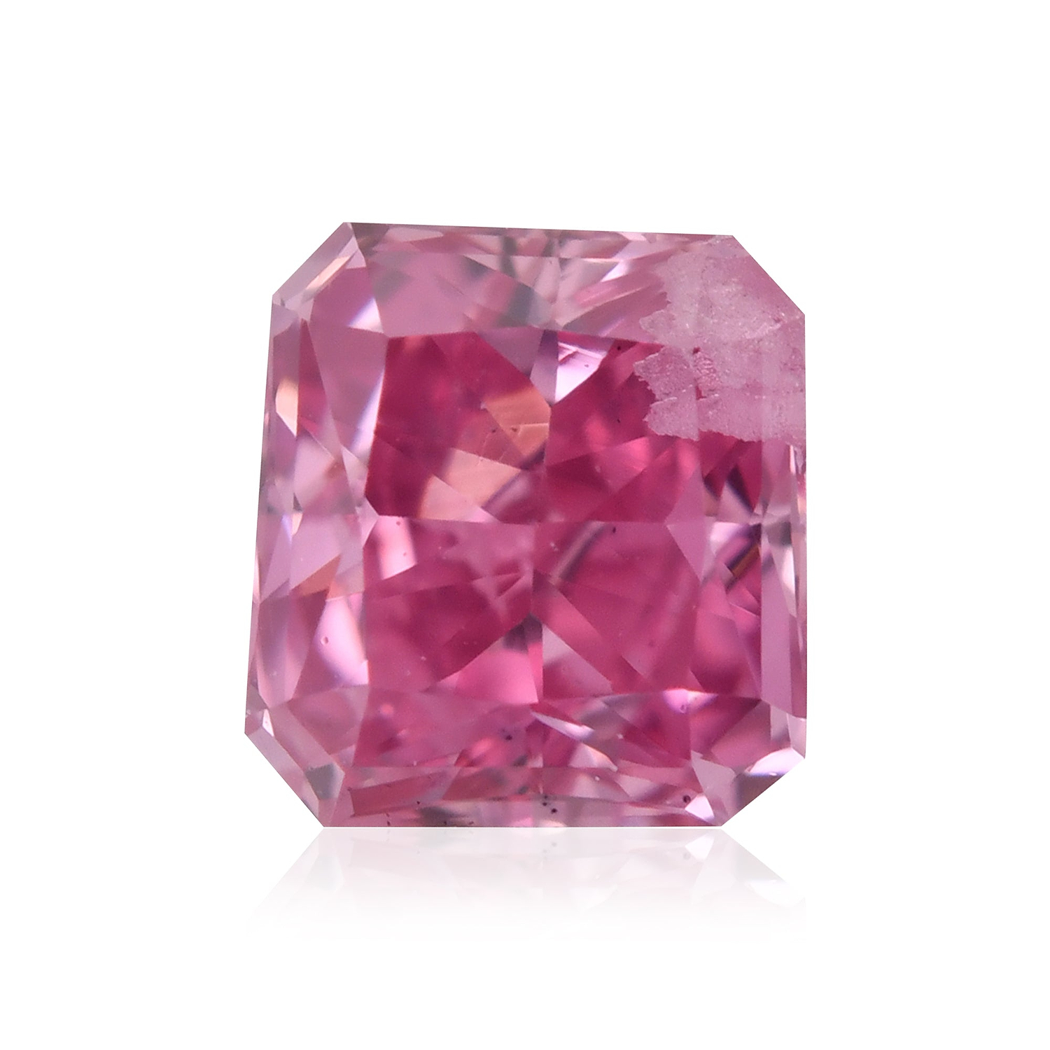 0.24 Carat Fancy Vivid Purplish Pink Radiant Diamond (I2) GIA