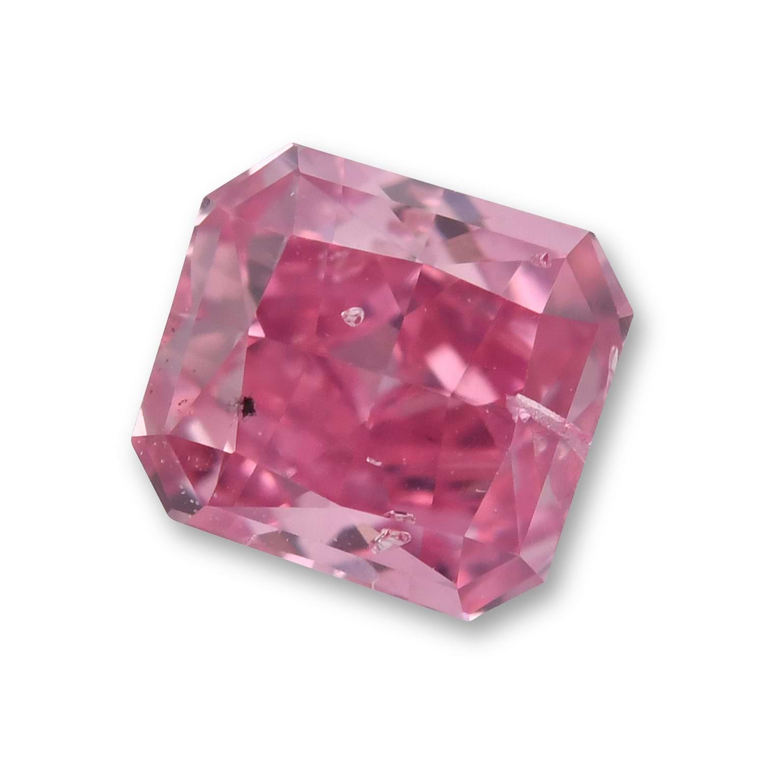 0.27 Carat Fancy Vivid Purplish Pink Radiant Diamond (I2) GIA