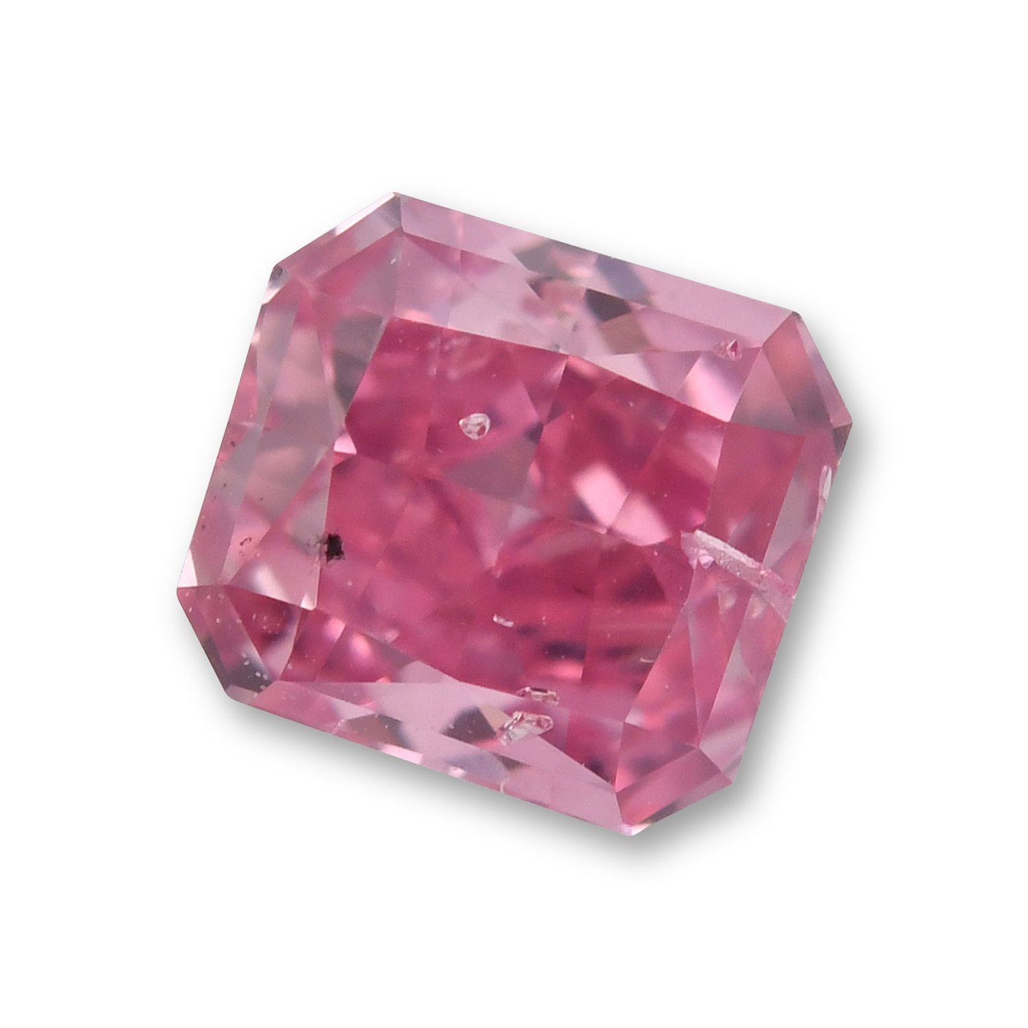 0.27 Carat Fancy Vivid Purplish Pink Radiant Diamond (I2) GIA