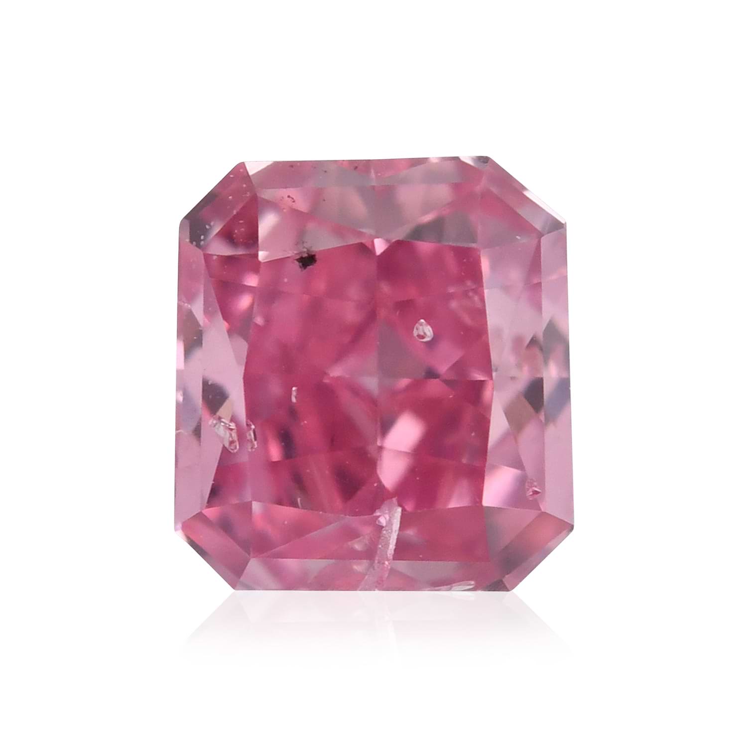 0.27 Carat Fancy Vivid Purplish Pink Radiant Diamond (I2) GIA