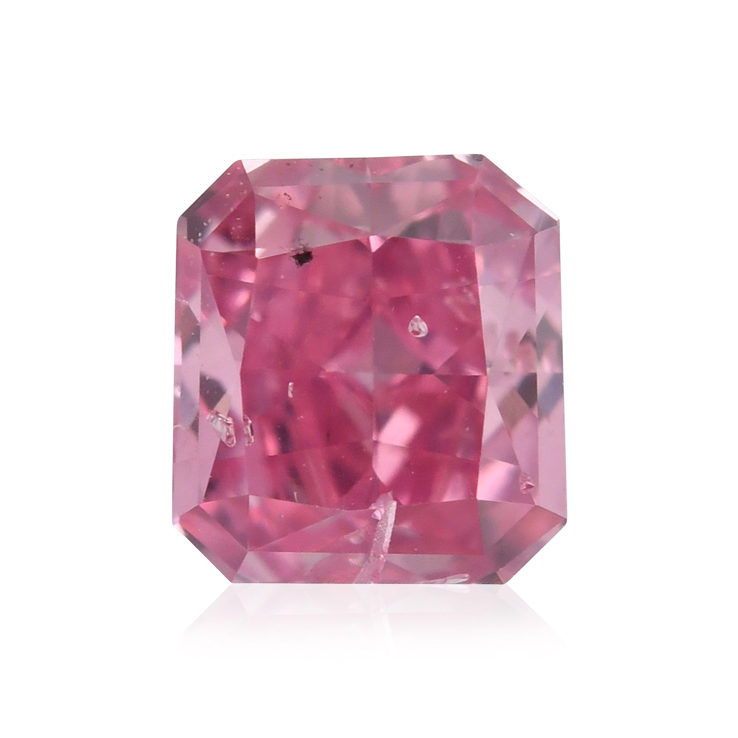 0.27 Carat Fancy Vivid Purplish Pink Radiant Diamond (I2) GIA