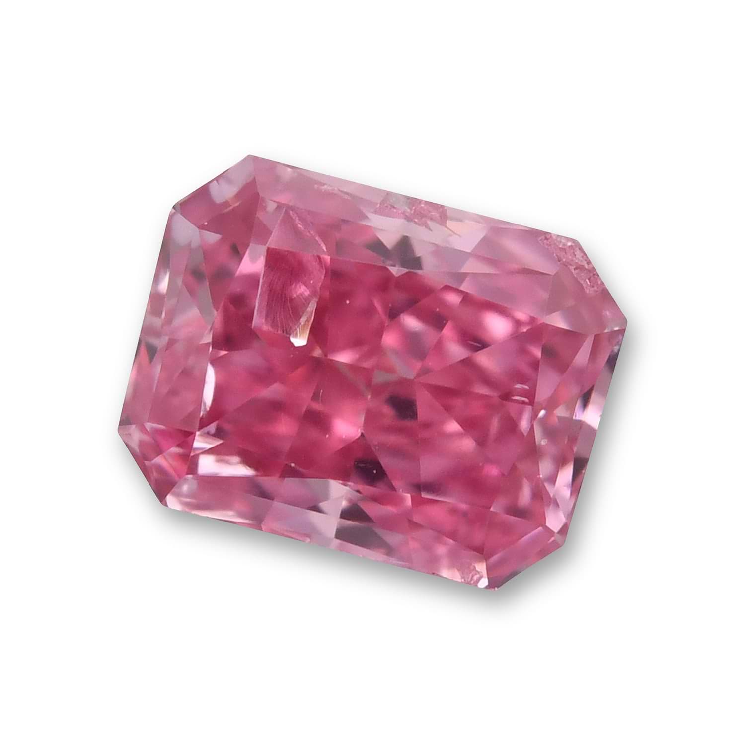 0.27 Carat Fancy Vivid Purplish Pink Radiant Diamond I2 GIA