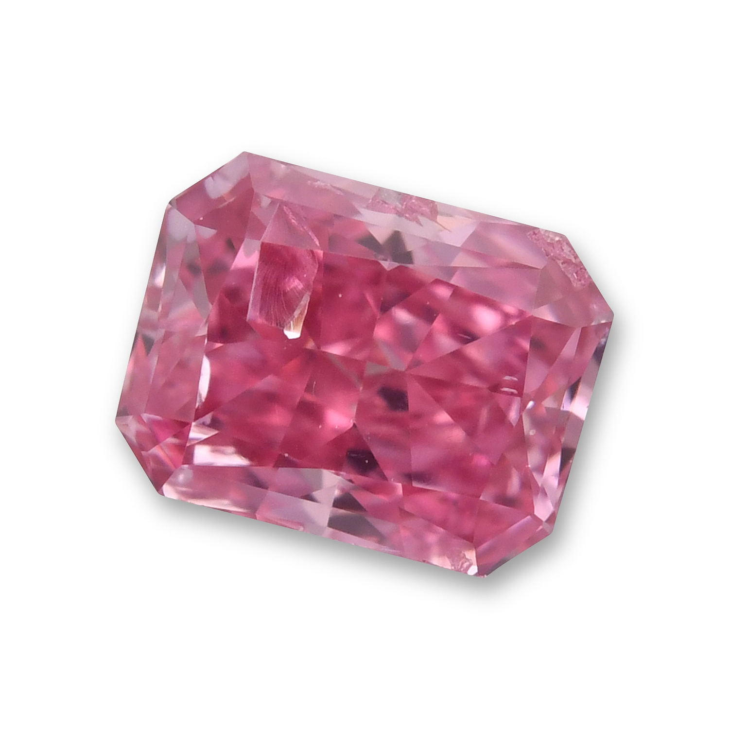 0.27 Carat Fancy Vivid Purplish Pink Radiant Diamond I2 GIA