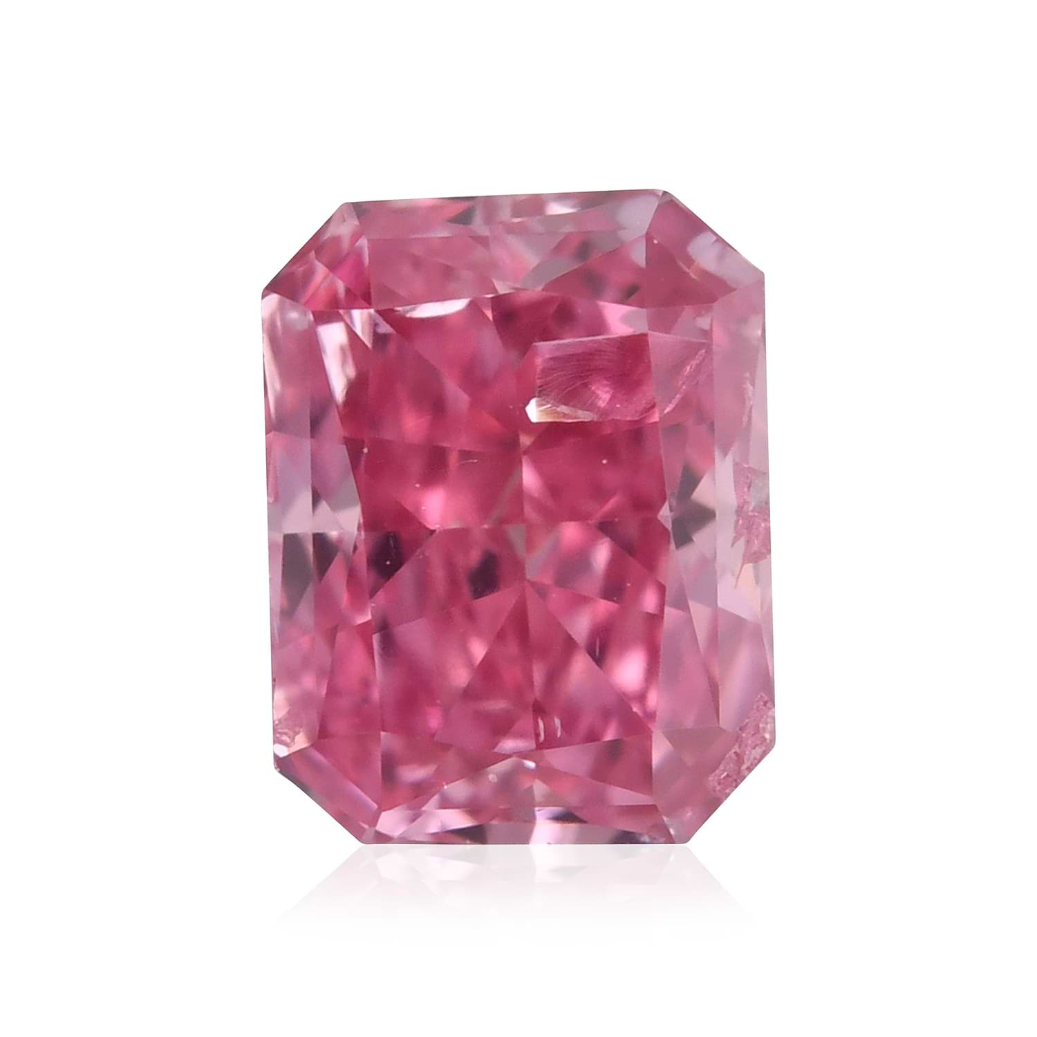 0.27 Carat Fancy Vivid Purplish Pink Radiant Diamond I2 GIA