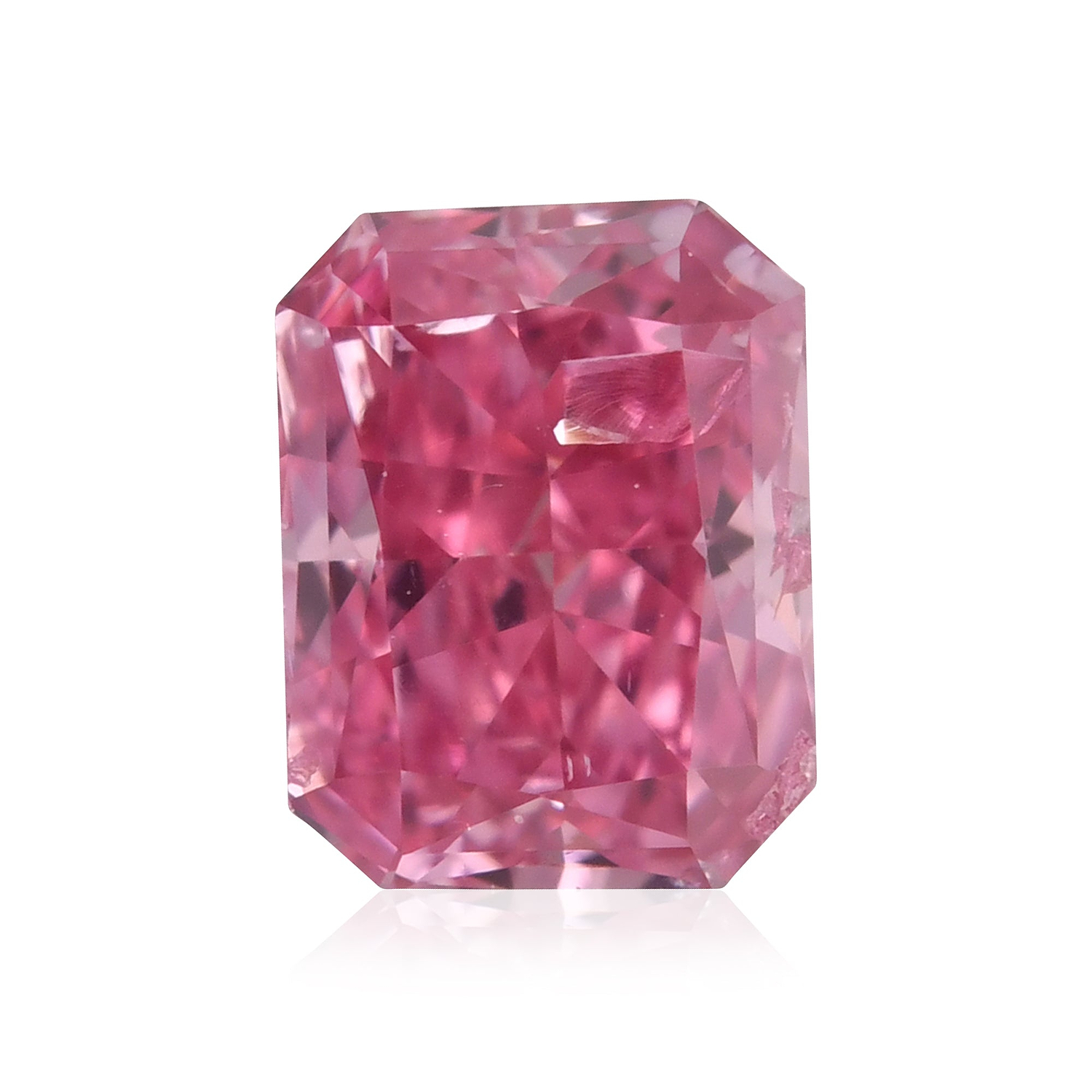 0.27 Carat Fancy Vivid Purplish Pink Radiant Diamond I2 GIA