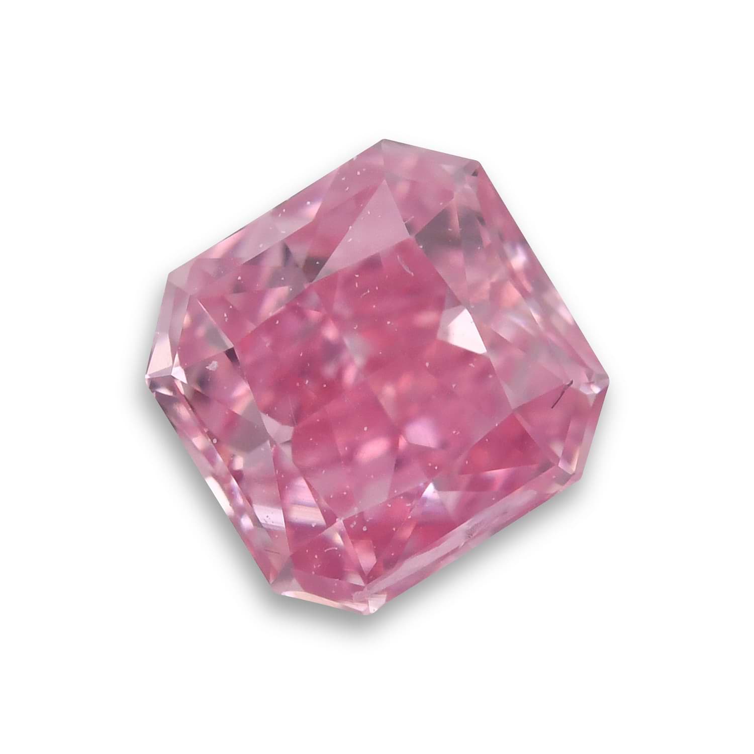 0.30 Carat Fancy Vivid Purplish Pink Radiant Diamond I2 GIA