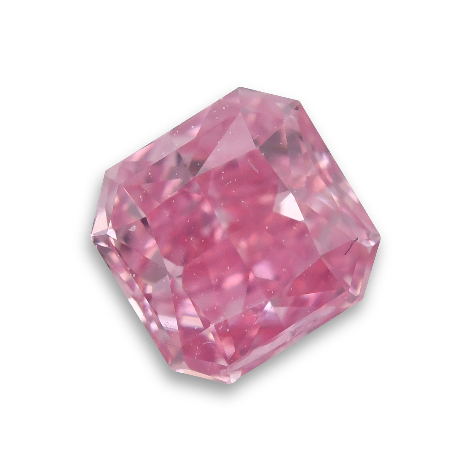 0.30 Carat Fancy Vivid Purplish Pink Radiant Diamond I2 GIA