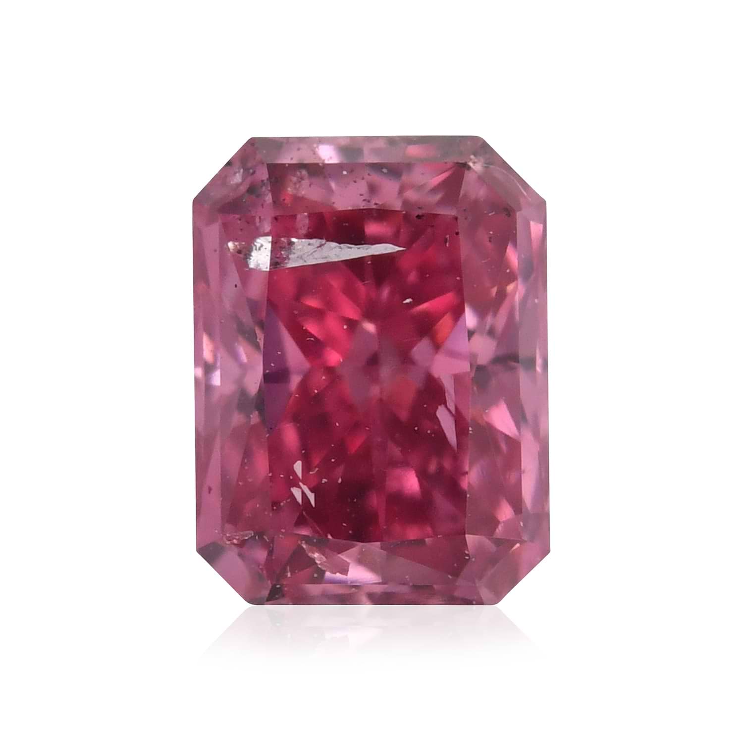 0.35 Carat Fancy Vivid Purplish Pink Radiant Diamond (I2) GIA