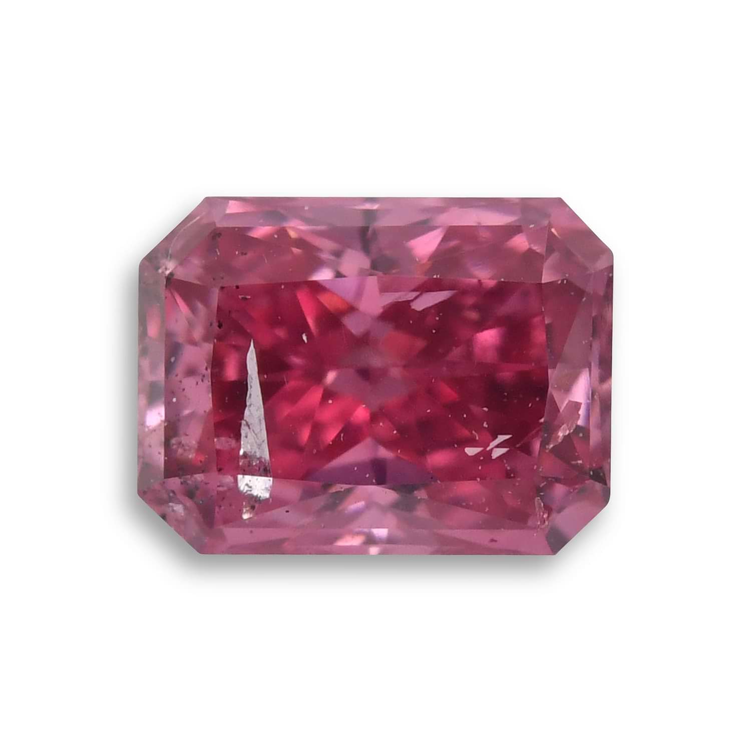 0.35 Carat Fancy Vivid Purplish Pink Radiant Diamond (I2) GIA