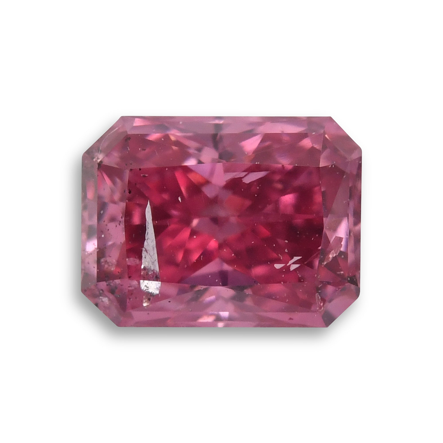 0.35 Carat Fancy Vivid Purplish Pink Radiant Diamond (I2) GIA