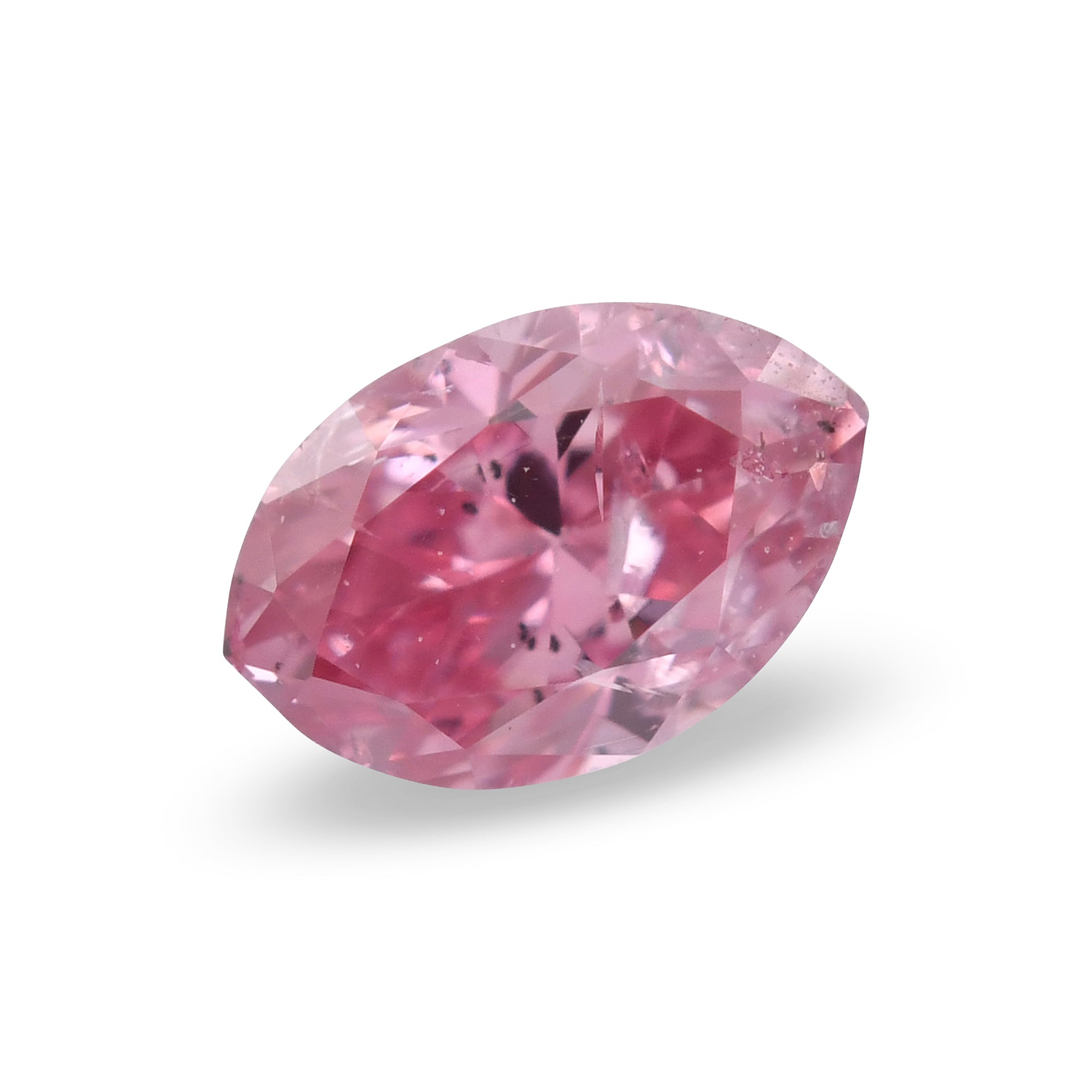 0.12 Carat Fancy Intense Purplish Pink Marquise Diamond (I2) GIA