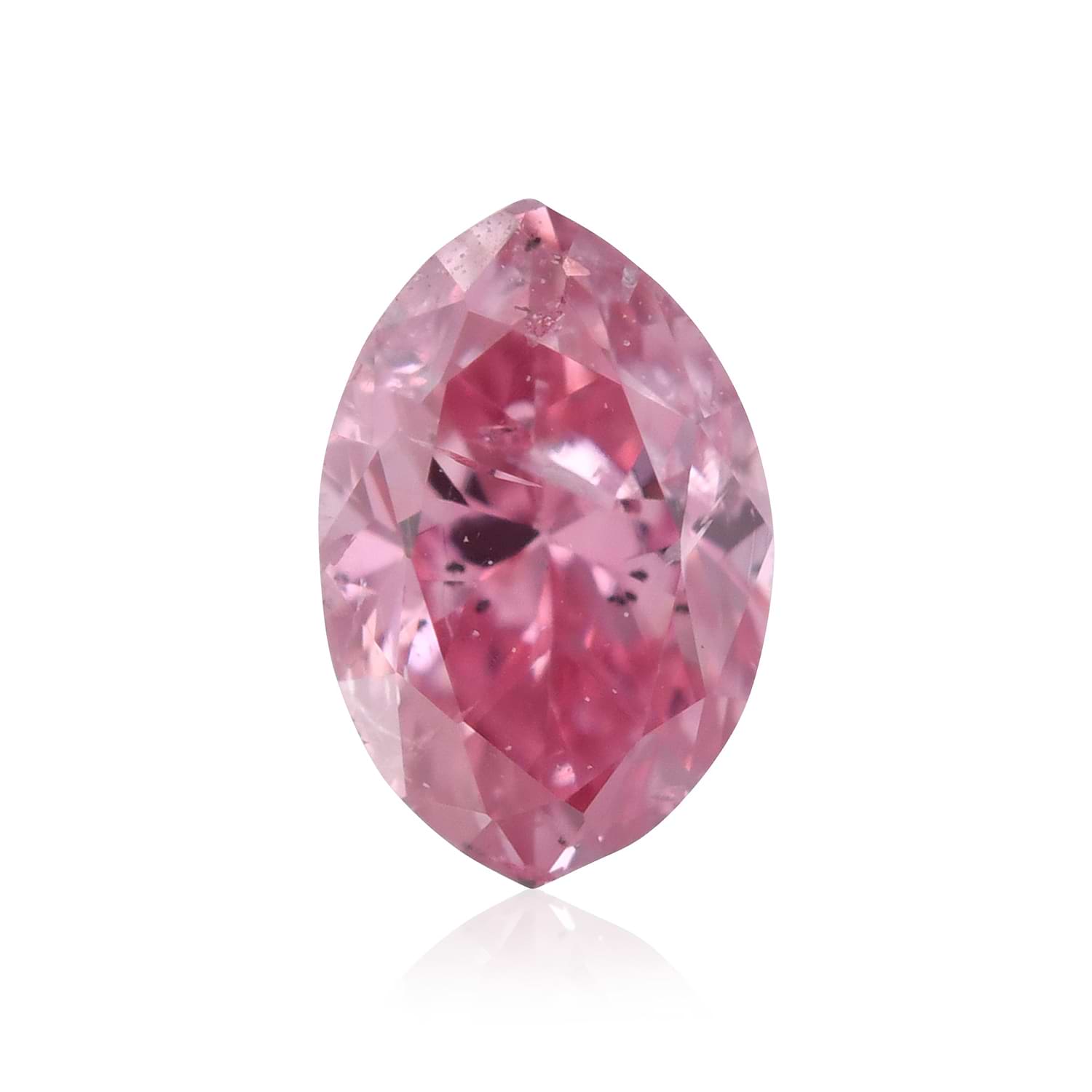 0.12 Carat Fancy Intense Purplish Pink Marquise Diamond (I2) GIA