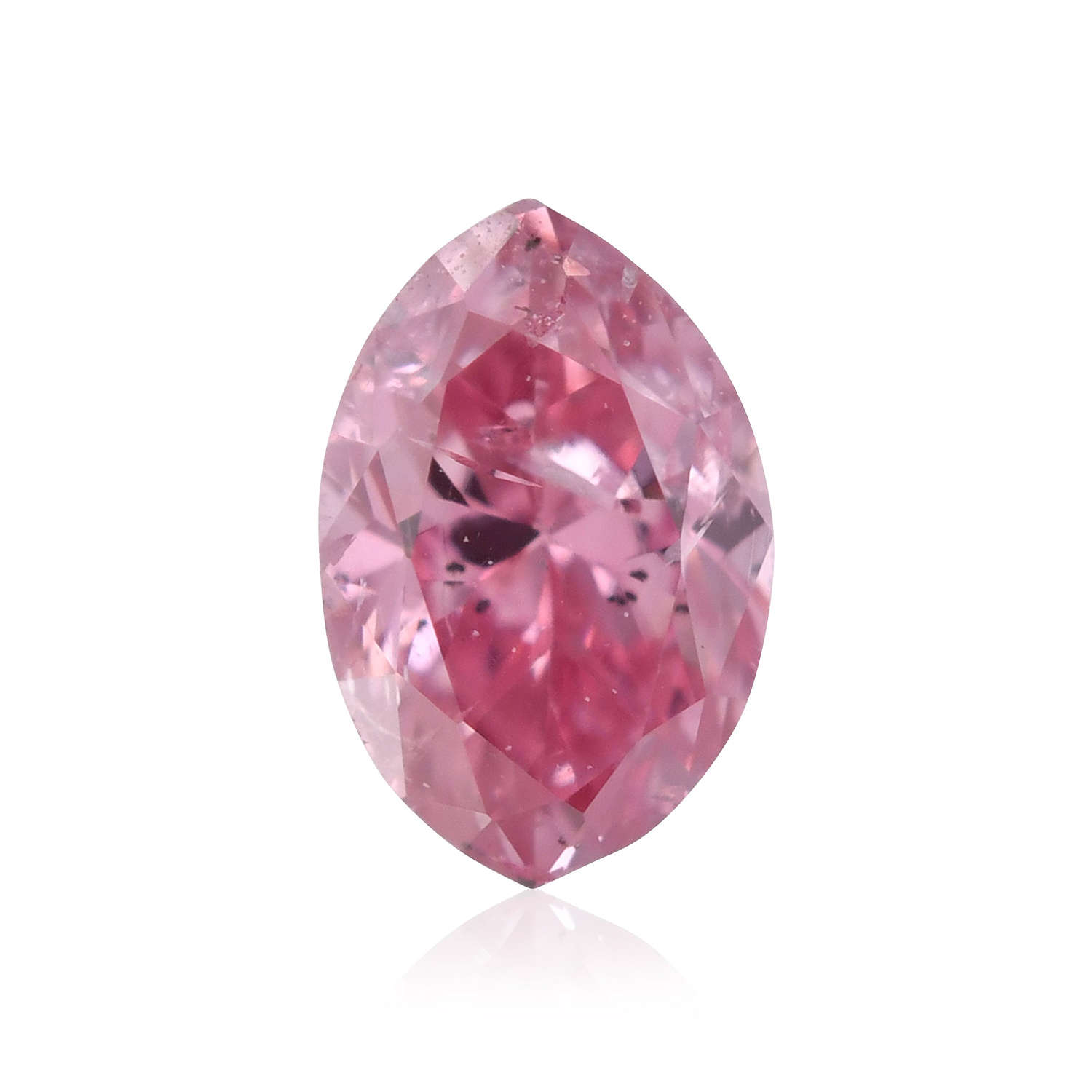 0.12 Carat Fancy Intense Purplish Pink Marquise Diamond (I2) GIA