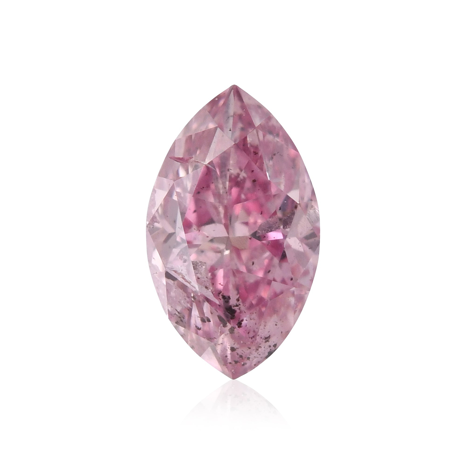 0.21 Carat Fancy Intense Purple Pink Marquise Diamond (I2) GIA