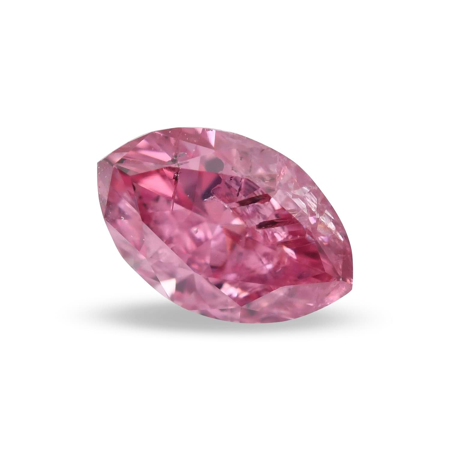 0.25 Carat Fancy Intense Purplish Pink Marquise Diamond (I2) GIA
