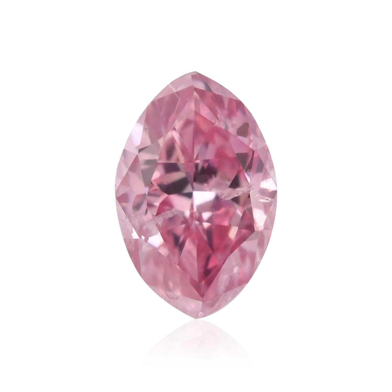 0.25 Carat Fancy Intense Purplish Pink Marquise Diamond (I2) GIA