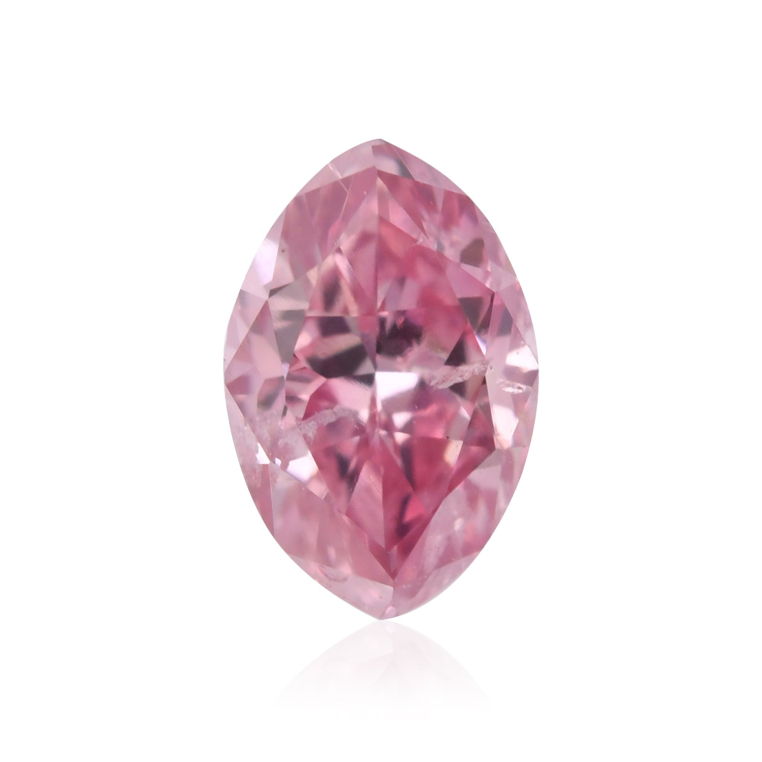 0.25 Carat Fancy Intense Purplish Pink Marquise Diamond (I2) GIA