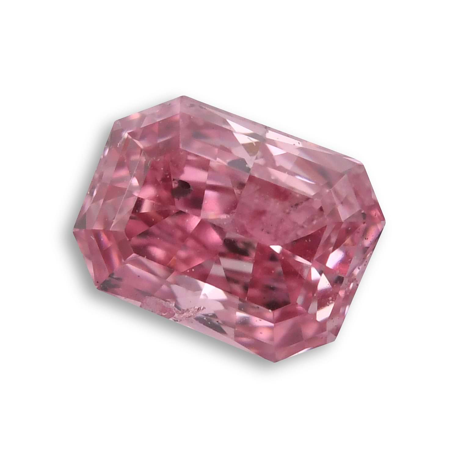 0.25 Carat Fancy Intense Pink Radiant Diamond (I2) GIA