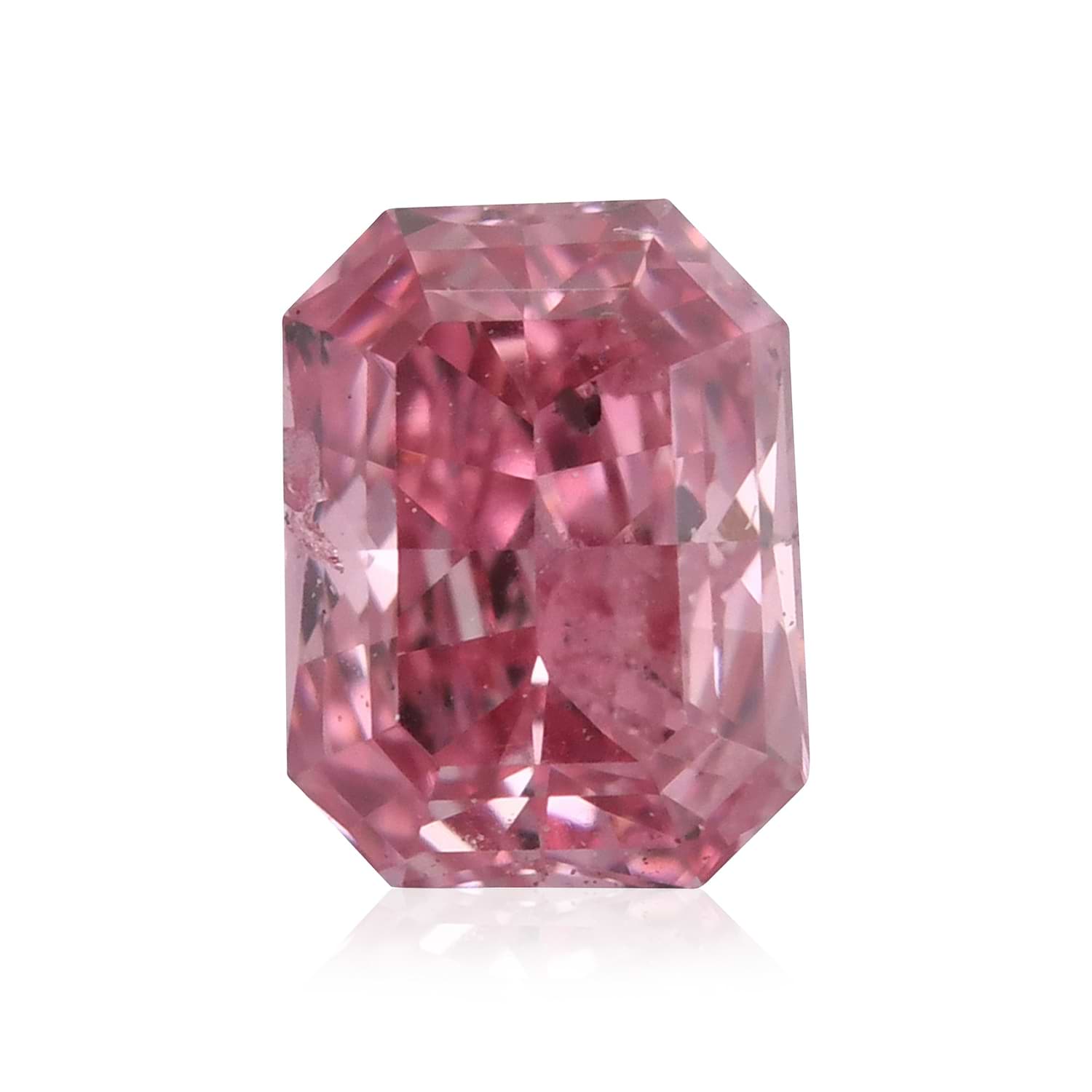 0.25 Carat Fancy Intense Pink Radiant Diamond (I2) GIA
