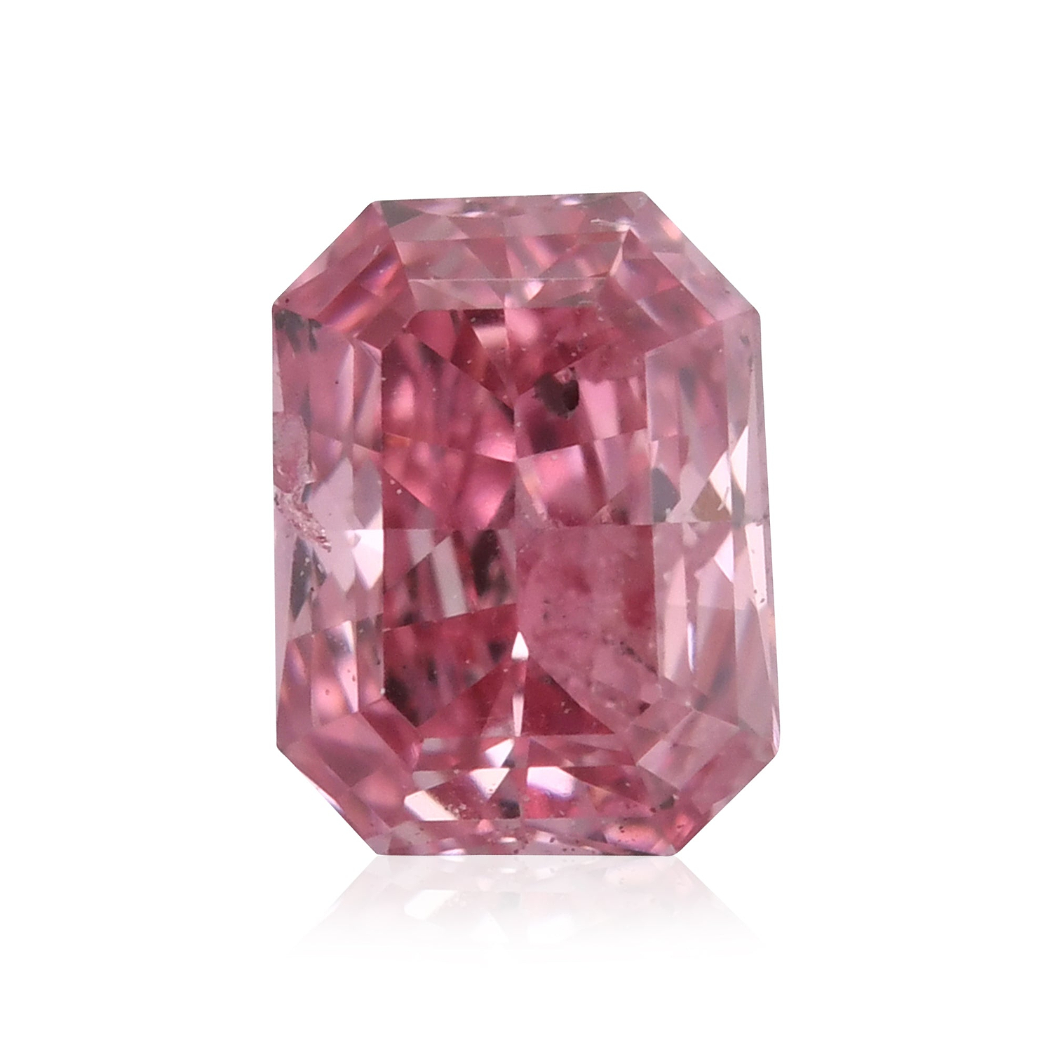 0.25 Carat Fancy Intense Pink Radiant Diamond (I2) GIA