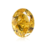 0.50 Carat Fancy Vivid Yellow Oval Diamond SI1 GIA
