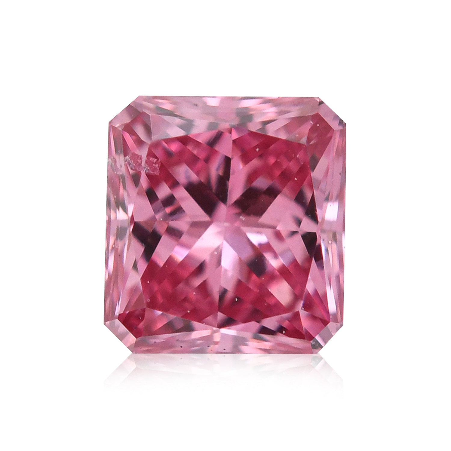 0.13 Carat Fancy Vivid Purplish Pink Radiant Diamond (SI2) GIA