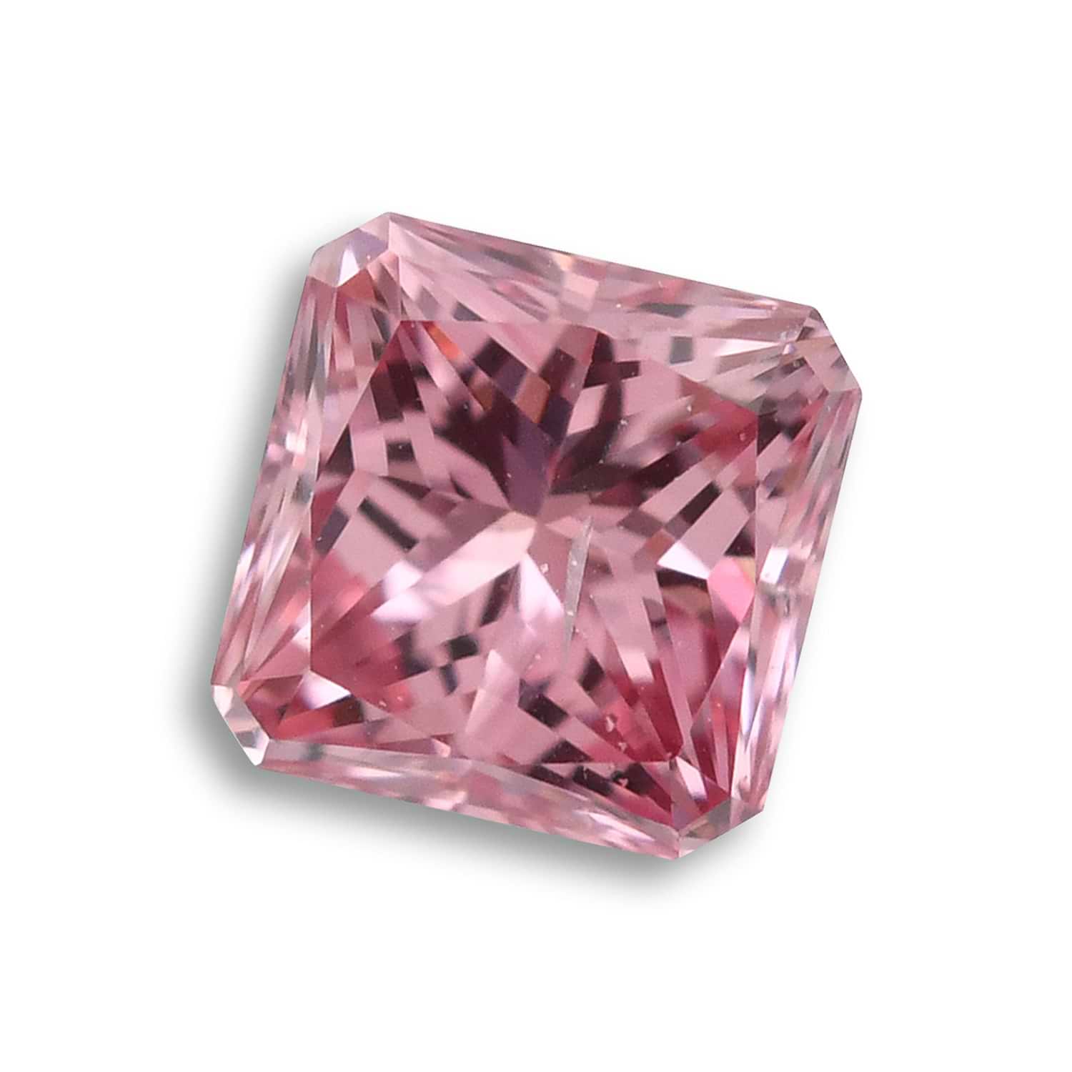 0.16 Carat Fancy Intense Pink Radiant Diamond SI2 GIA