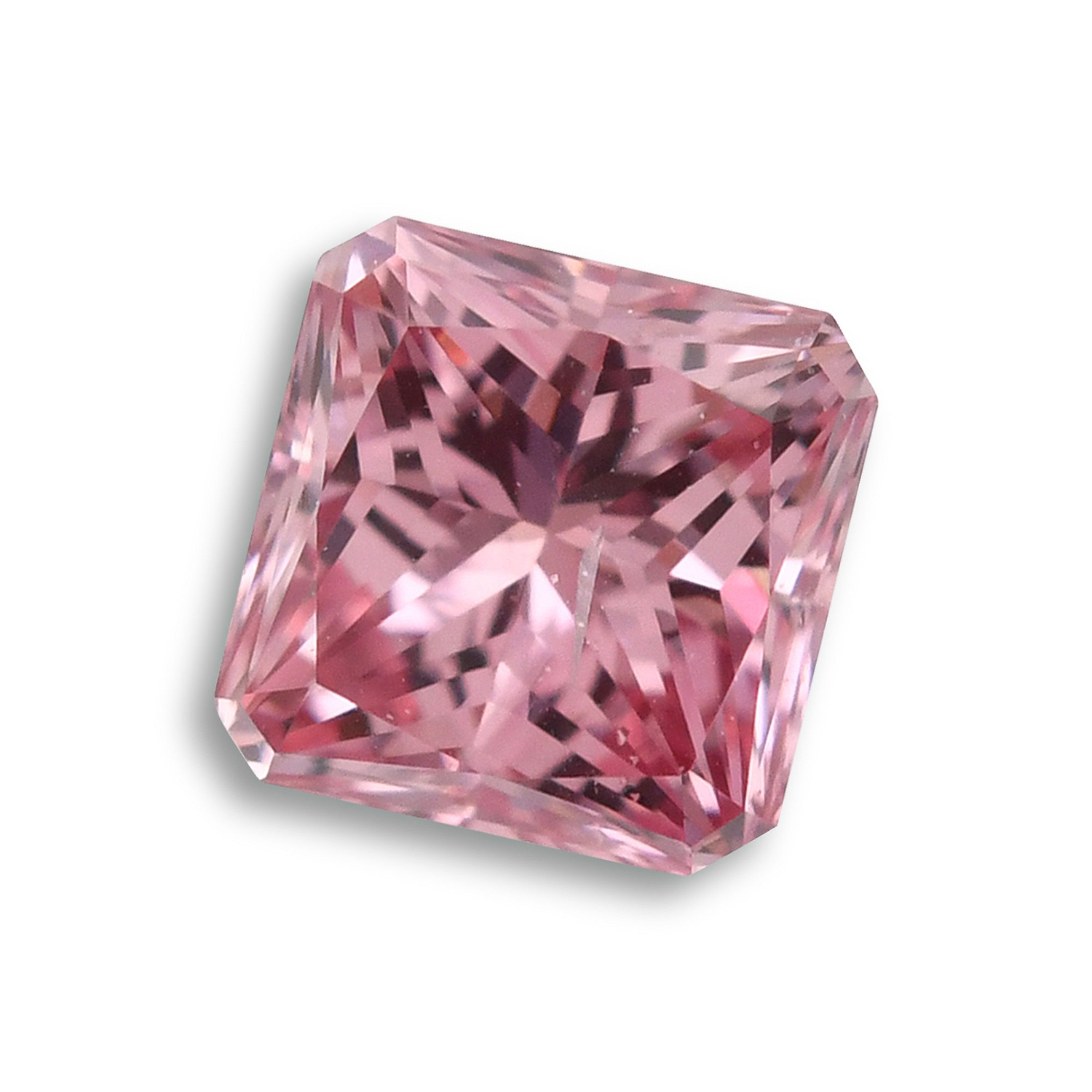 0.16 Carat Fancy Intense Pink Radiant Diamond SI2 GIA