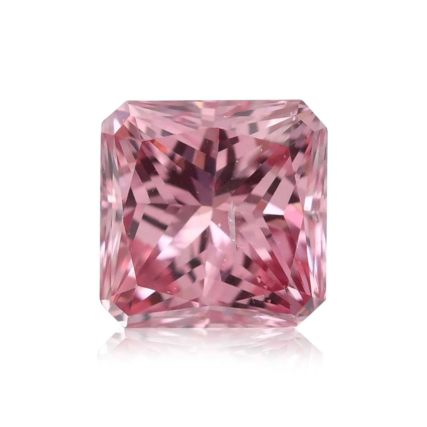 0.16 Carat Fancy Intense Pink Radiant Diamond SI2 GIA