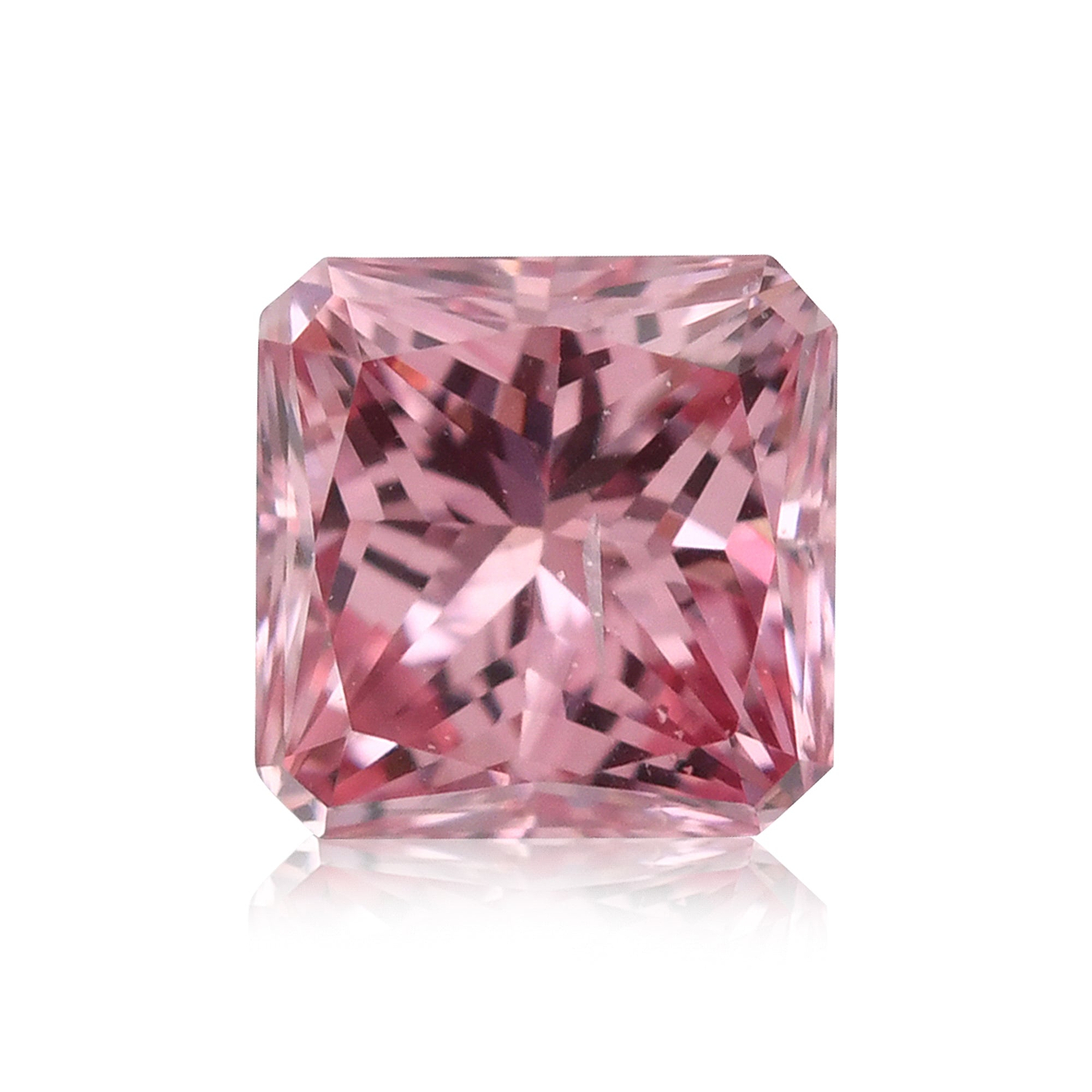 0.16 Carat Fancy Intense Pink Radiant Diamond SI2 GIA