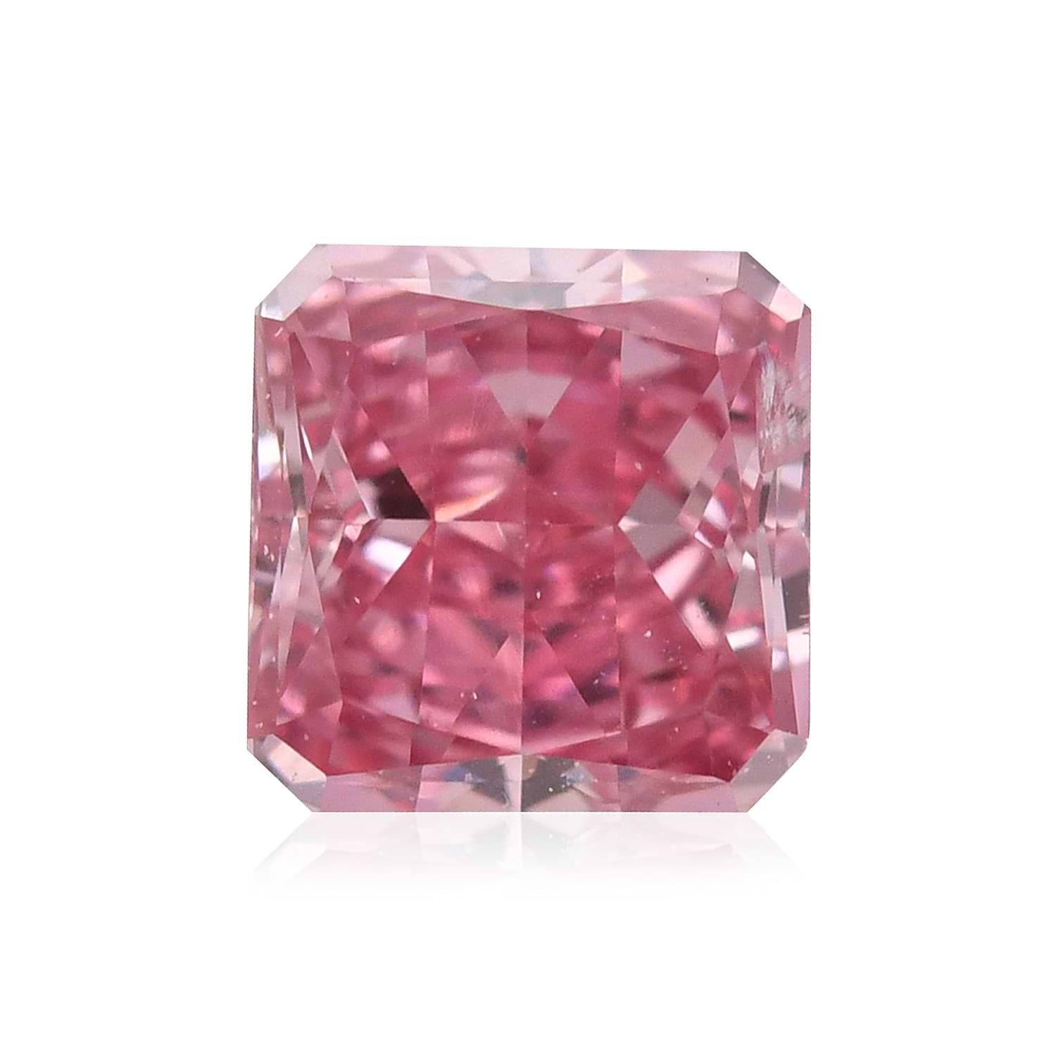 0.19 Carat Fancy Intense Purplish Pink Radiant Diamond SI2 GIA
