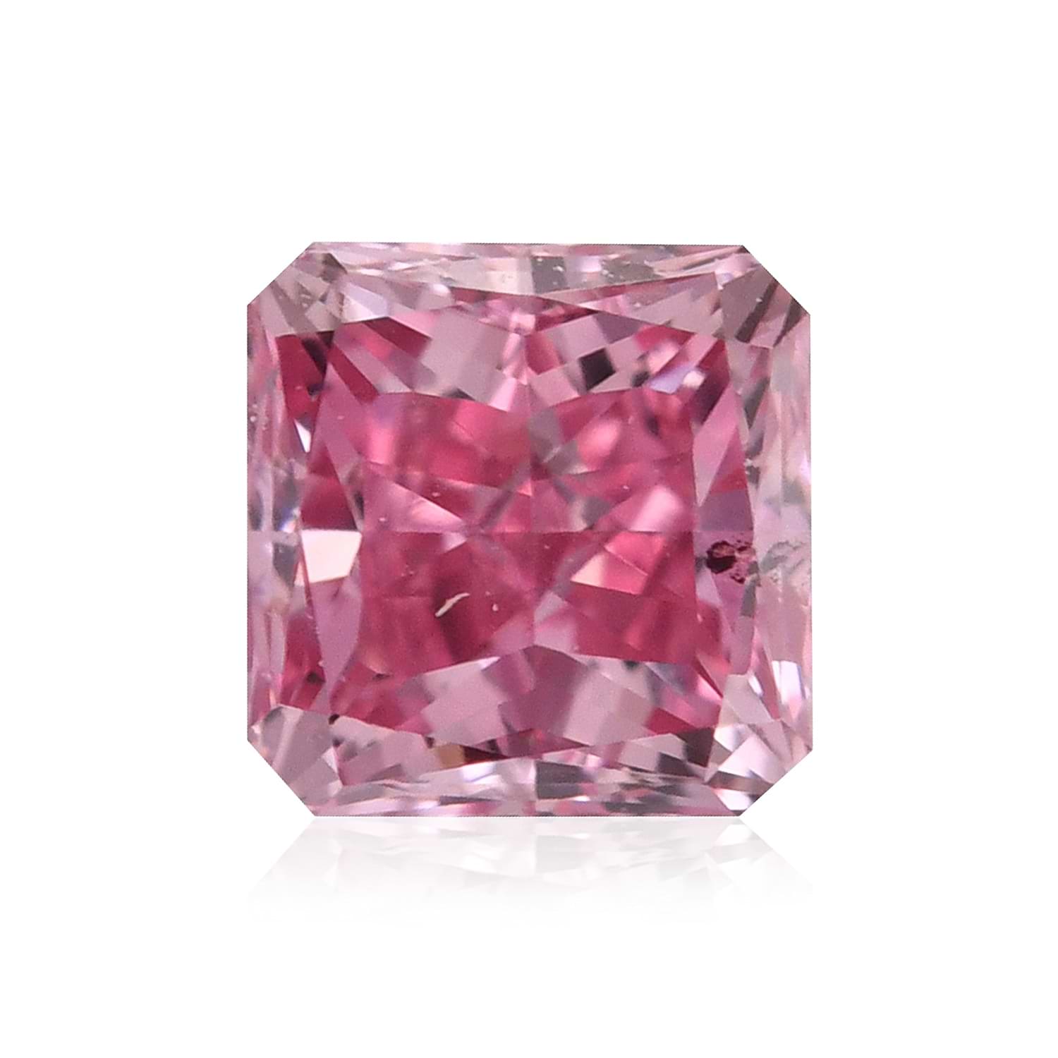 0.19 Carat Fancy Vivid Purplish Pink Radiant Diamond SI2 GIA