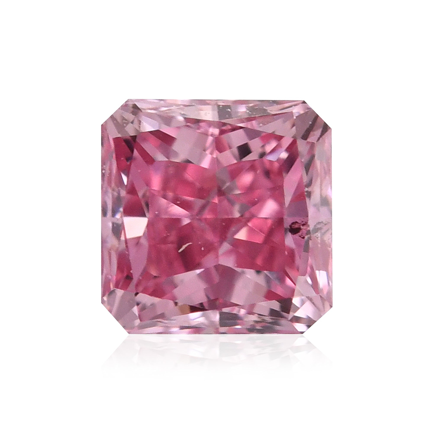 0.19 Carat Fancy Vivid Purplish Pink Radiant Diamond SI2 GIA